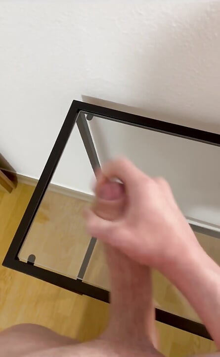 Fresh Cum on a Glass Table