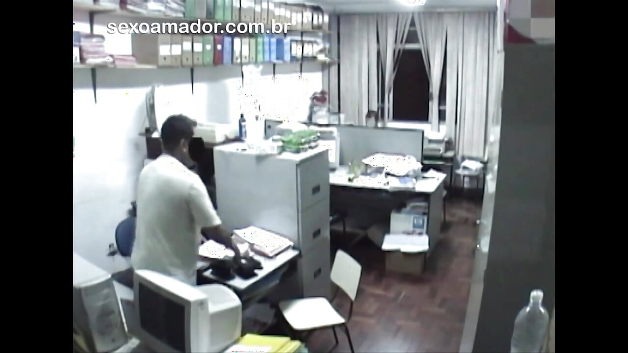 Horny employees having sex in the office after hours