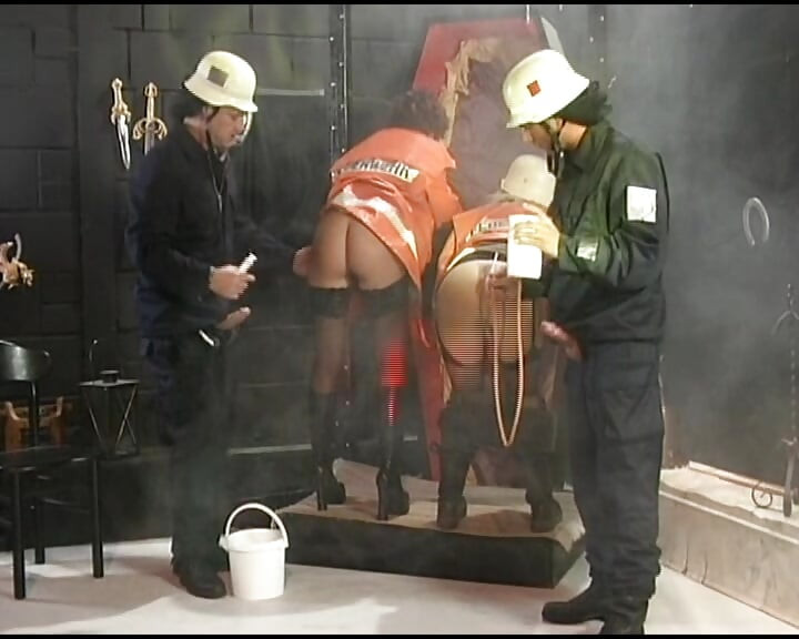 Slutty German firefighters sluts sharing dicks in the station