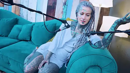 I talk about K - Kindness - ASMR podcast SFW talking goth skinny girl dreadlocks tattoo model inked girl