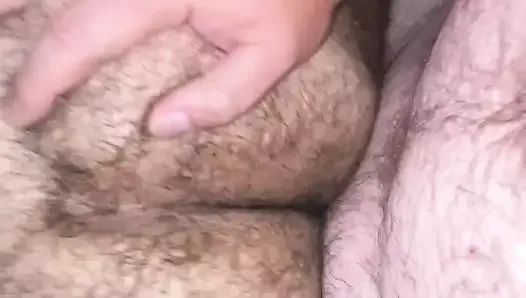 fucking hairy slut from behind making them cream on on white cock