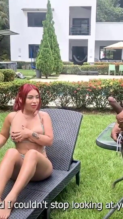 Voyeuristic gardener fucks his horny boss outdoors - Brandon Cruz & Alejandra Palacios | Clip 1