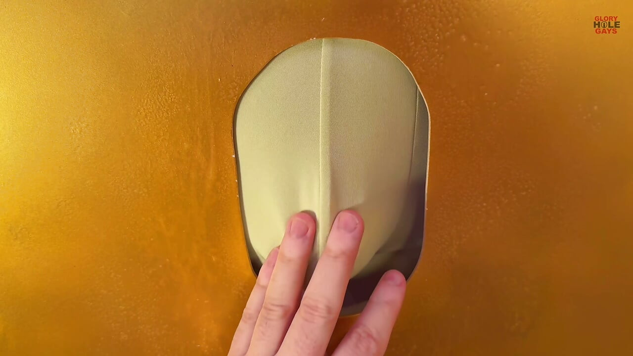 Cock at the golden gloryhole - thick, uncut