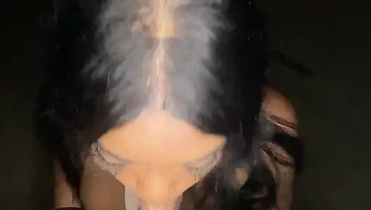 My stepsister seduces me and gives me a deepthroat blowjob on the beach