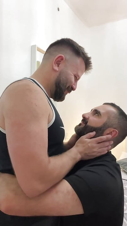 Italian and Spanish Bears Kissing