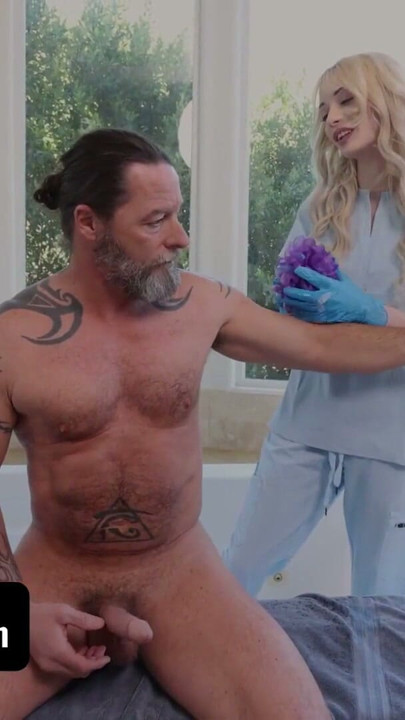 Petite Nurse Student Cecelia Taylor Takes Care Of Step Grandpa's Huge Boner - NotMyGrandpa | Clip 1