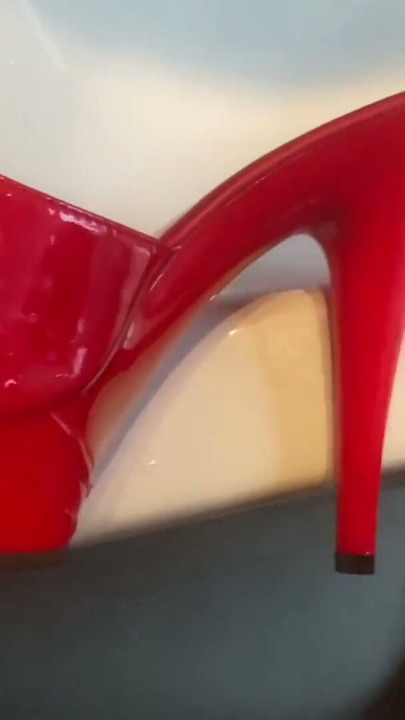 Two cumshots on red mules - user request | Clip 2