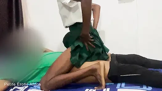 African Teen Bitch in Uniform. Fucks Cowgirl After School