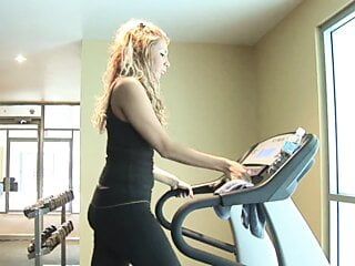 Babe gets fucked in the ass after workout session!