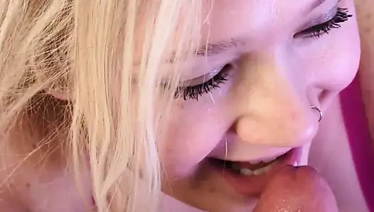 POV Piggy Rose Sucks Fat Bear Cock on Livestream