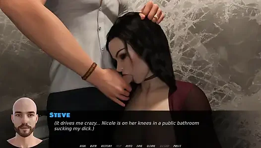 Захватывающие игры: жена отсасывает у своего мужа и покрывали ее лицо спермой в туалете, эпизод 8