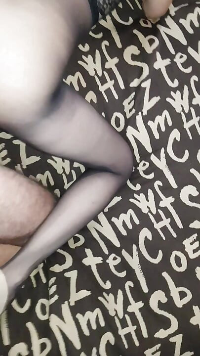 Black lace pantyhose