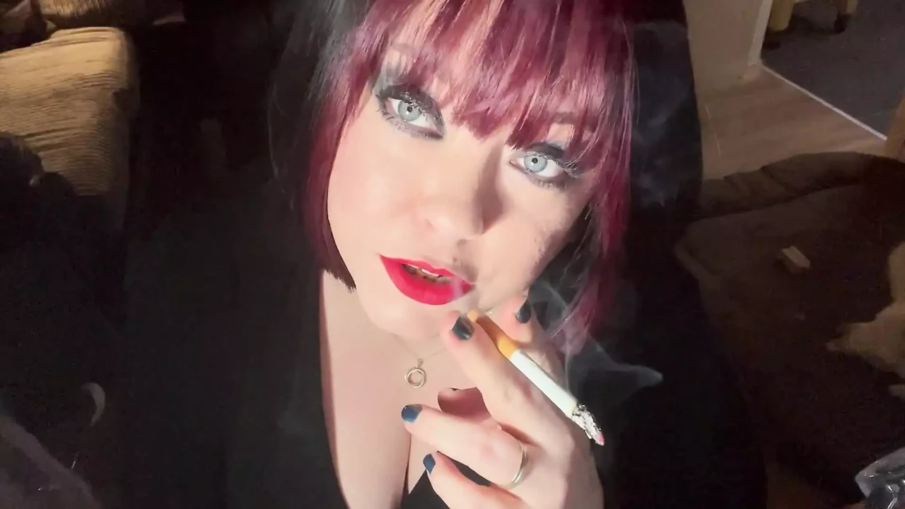 British Tart Tina Snua Tugs On Her Perky Nipples & Chain Smokes 2 Cigarettes - Big Tits BBW Satisfies Yr Smoking Fetish