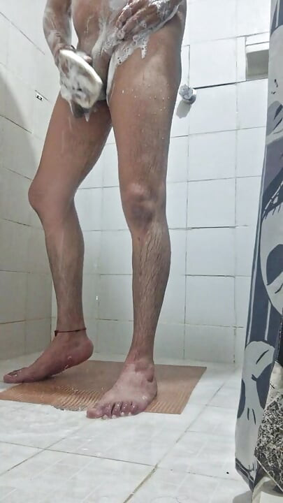 Relaxing in the shower