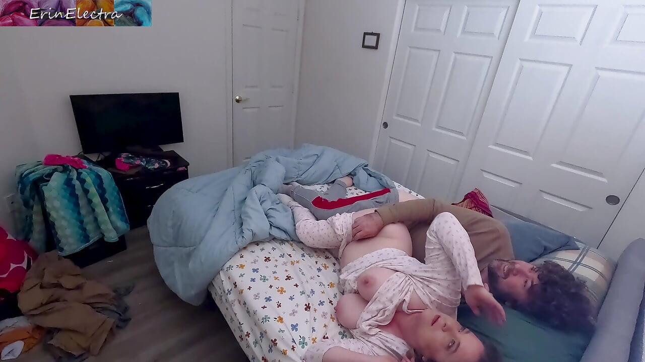 Bare bottom stepsister shares a bed with stepbrother