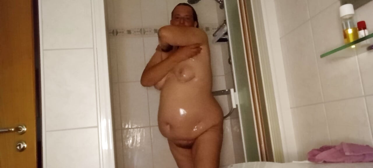 BBW Dojrzała Prysznic Solo Masturbacja