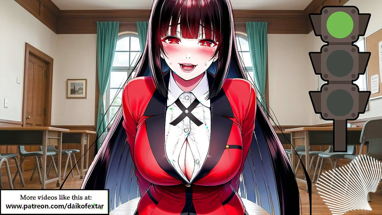 Sinal Verde, Sinal Vermelho com Yumeko de Kakegurui. Voz em inglês. JOI hentai.