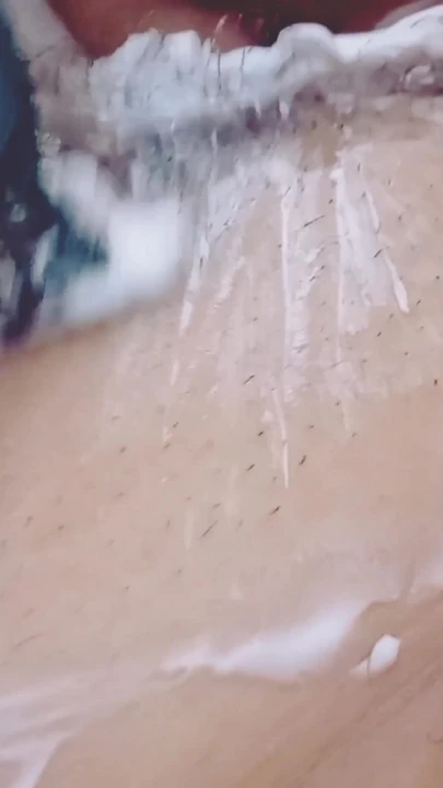 Powerful moment from "my husband shaves my pussy while I record it POV"