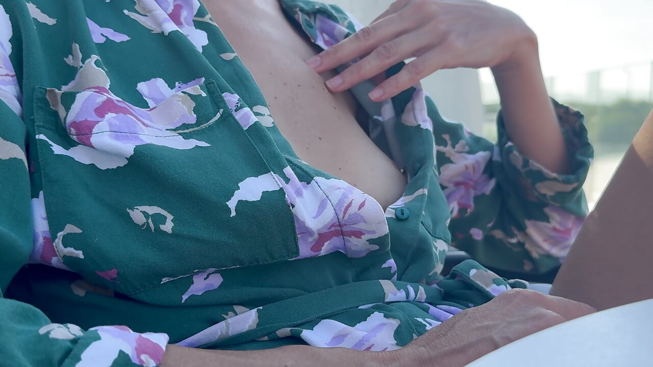Descretely unbuttoning my shirt and exposing my pierced nipples in a public coffee shop