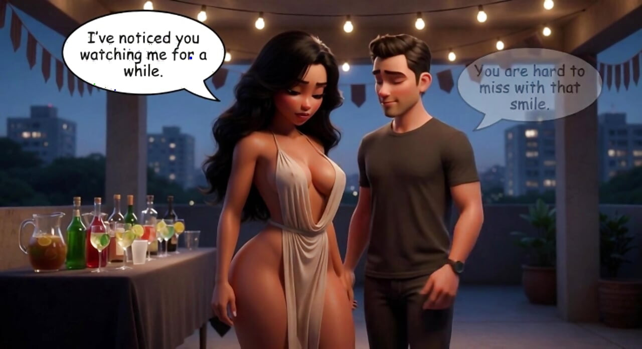 The husband secretly watches his wife sharing intense encounter with tall protector at the family farm (AI generated)
