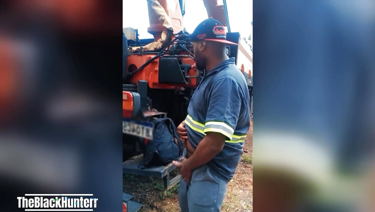 Masturbating on the Construction Site behind the Truck