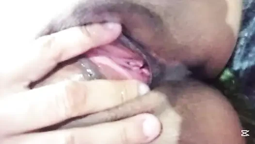 Small wet pussy of a busty young girl