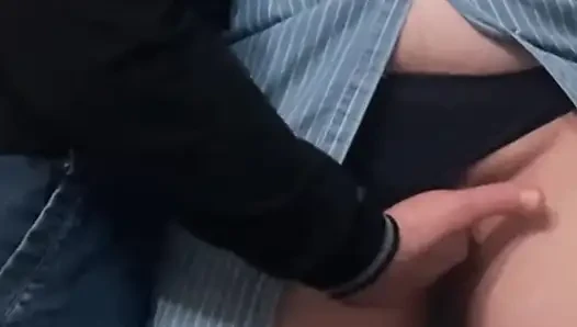 Old Man Perv Fingered Pussy in Subway