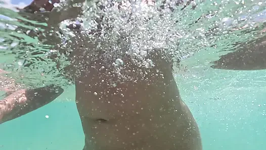 Naked Paradise -Underwater play with naked girl