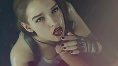 Jill di Resident Evil si masturba con il suo cazzo e mangia lo sperma