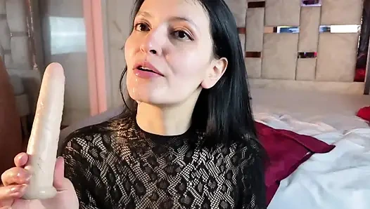 Sloppy Dildo Play: Leaving my face soaked until dripping