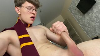 Young and Horny Harry Potter Jerking off Big Dick