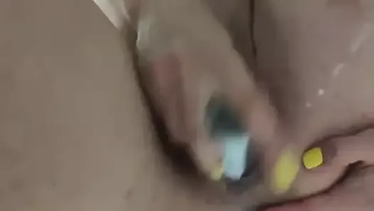 pregnant wife shows lactating boobs and masturbate in shower