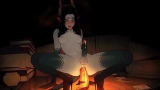 Futa Devil Playing With a Glowing Dildo