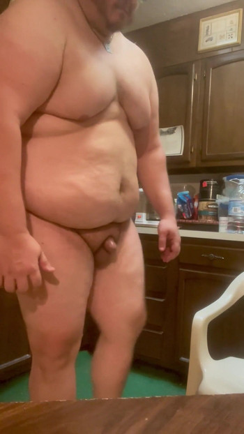 Memorable moment from "Gargantuan Muscle Chub Bear Daddy Bubba Burly Chub Poses Post Workout & Pumps Out a Cannikin of"