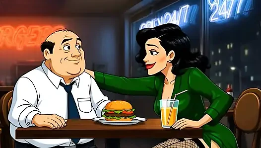 Slut Wife Fucked in Dirty Public Toilet. Cartoon