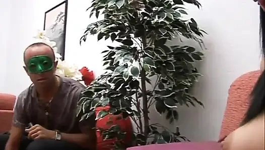 Amateur couple hairy pussy fucking in masked