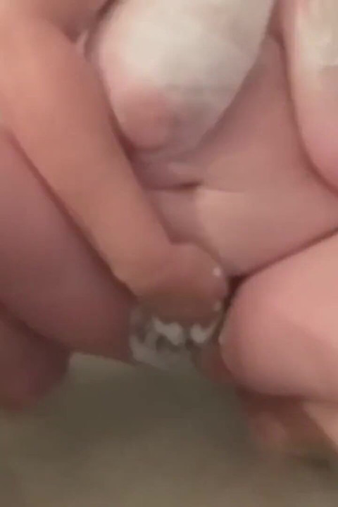 Horny Granny Massages Her Oversized Breasts