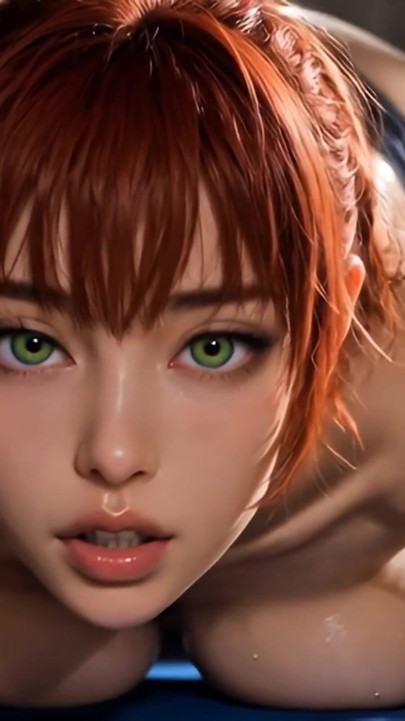 Csábító jógaoktató szilikonbaba spriccelő orgazmus - rövid vörös haj | 3. klip