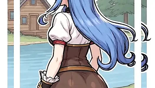 Blue haired girls dancing
