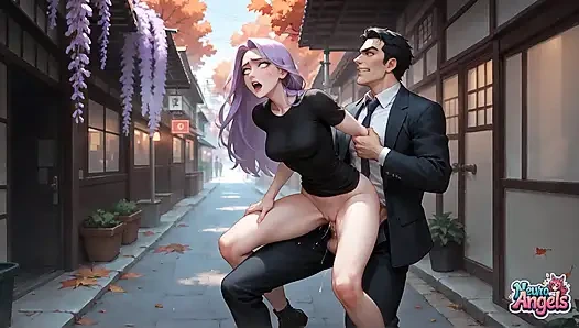 Purple Hair Sensation: Tokyo Alley Cum Drip