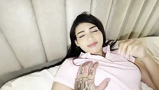 MY ROOMMATE'S CREAMY PUSSY IS SO JUICY! POV OF THE PINK PUSSY!