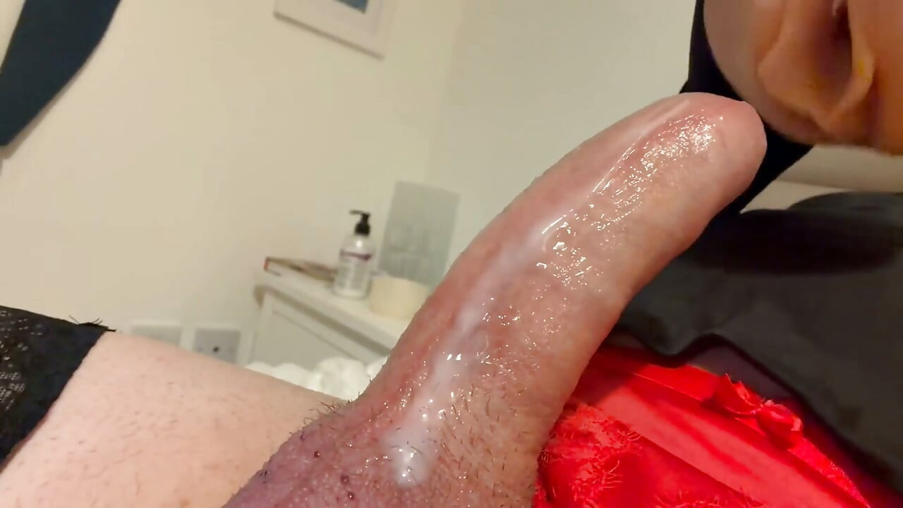 Cumming on Red Satin Panties After Fucking Flashlight
