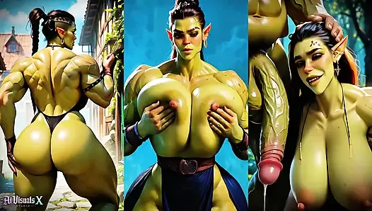 Orc wanita semok memuja kontol besar pria orc - seks anal ganas pmv (animasi 4k ai)
