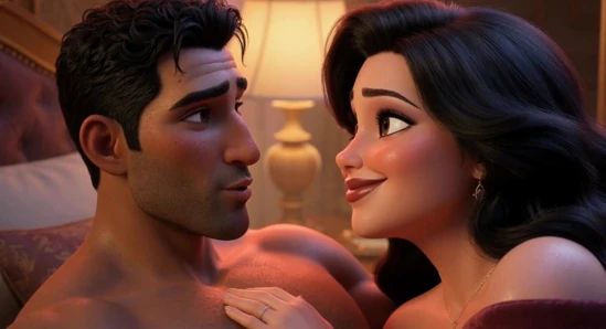A Muslim man and a Jewish wife, with her cuckold  Christian husband watching her being fucked.