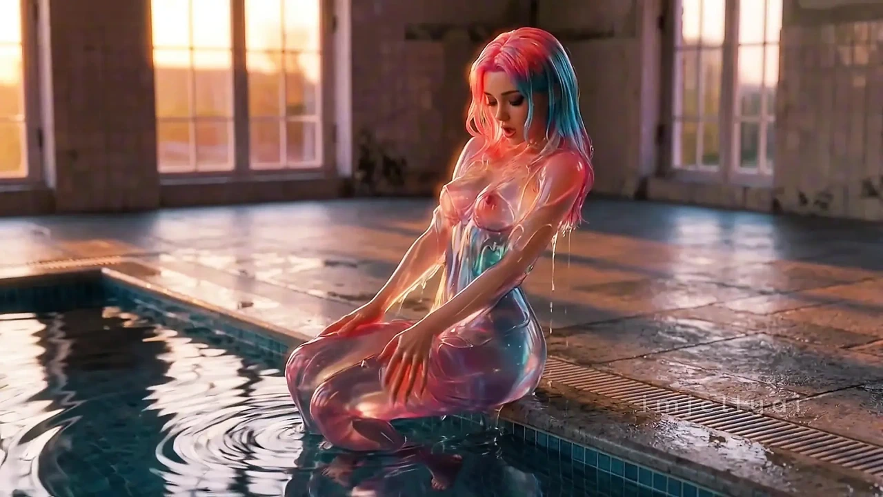 „Pink & Blue Drip – Watch Her Glow”