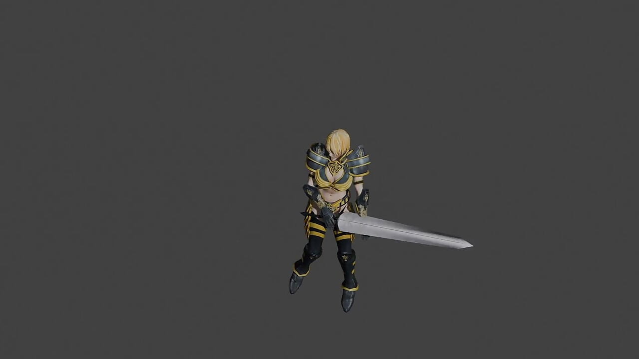 a girl dancing with sword