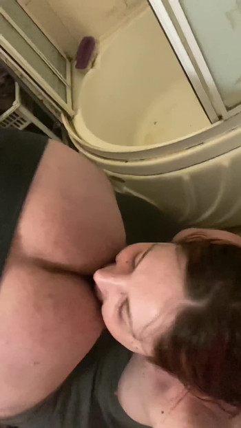 Iconic moment from "Dirty toilet slut serving her Master"