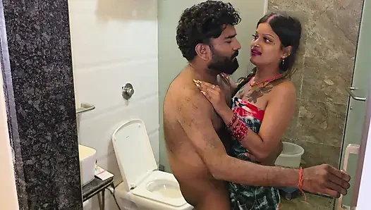 Desi-indische Hausfrau ko-Ehemann nicht baathroom Hauptbahut pela