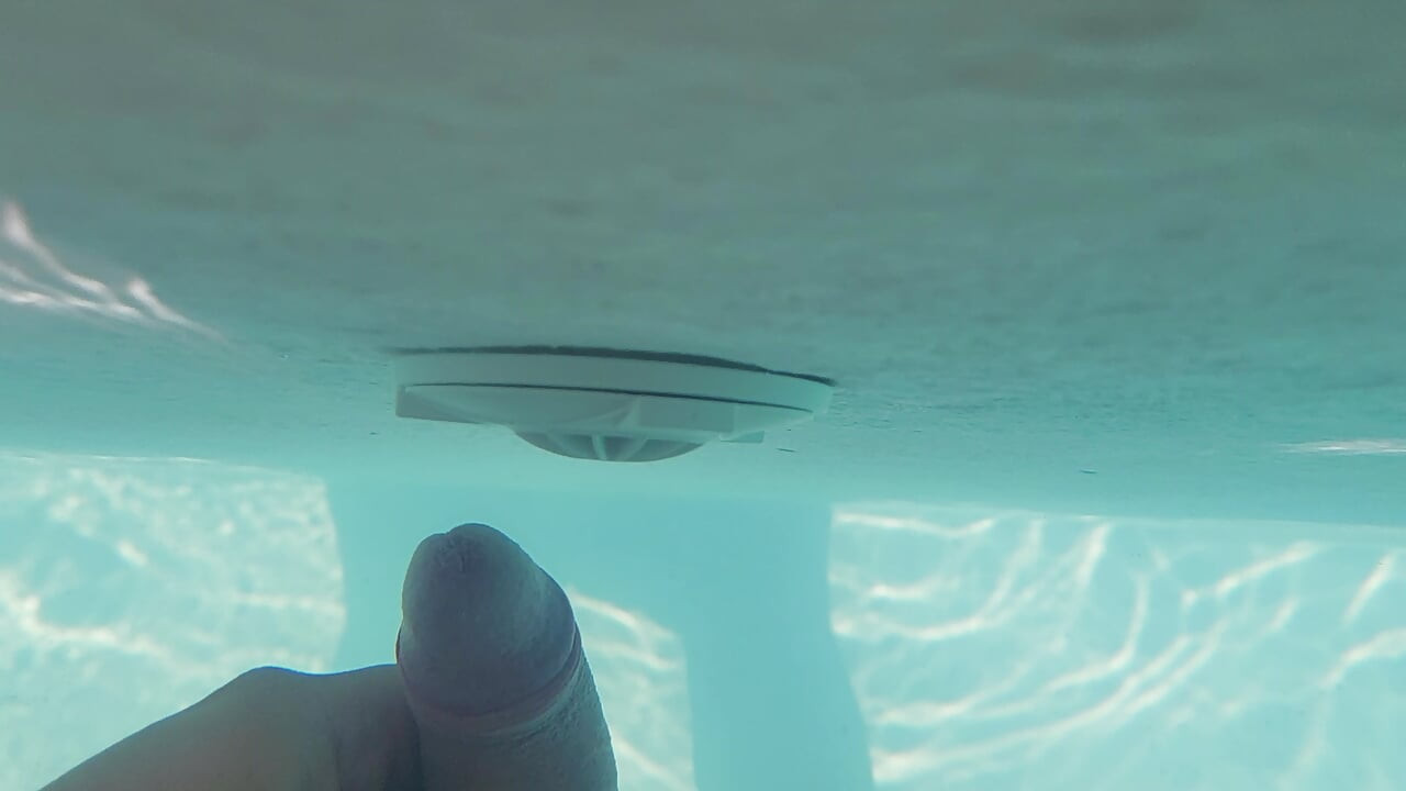 Water jet orgasm in pool