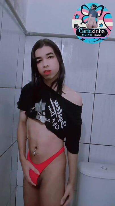 She Carlazinha Female Trans Woman Naked Carla in her panties